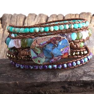 It Girl Turquoise Multi-Strand Beaded Wrap Bracelet